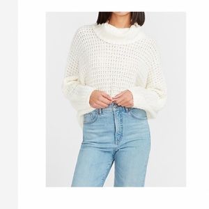 Express White Cowl Neck Sweater